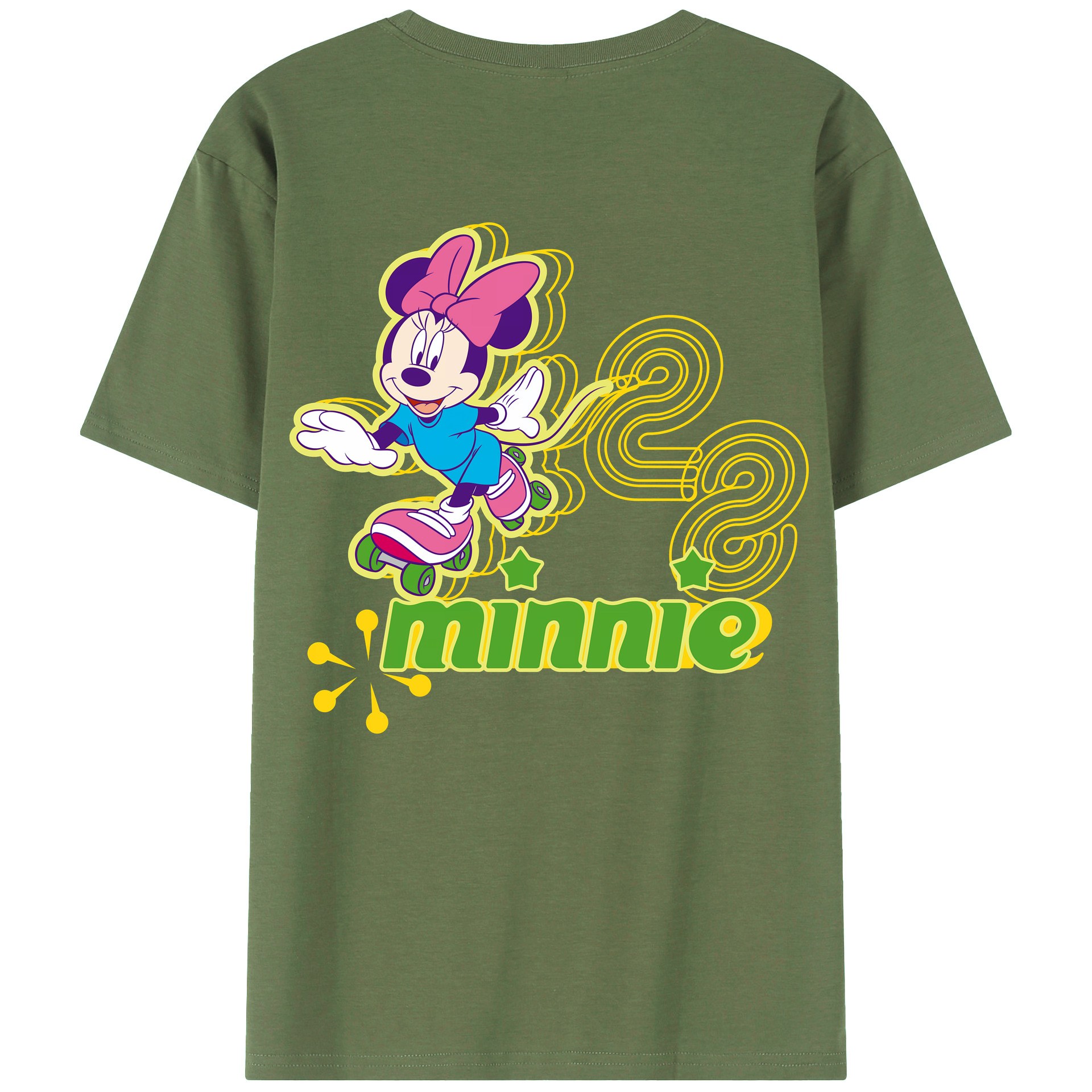 （画像用） ミッキーマウス Mickey Mouse 綿100％ メンズ半袖Tシャツ（バックプリント） 通気性
